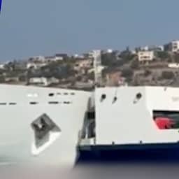 Video | Omstander filmt aanvaring passagiersveerboot en vrachtschip bij Kreta