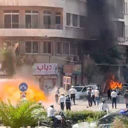 Explosies in Damascus tegenover hotel waar Macron verblijft
