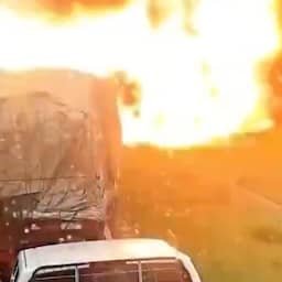 Video | Explosie van Chinese vrachtwagen met ammoniumnitraat gefilmd