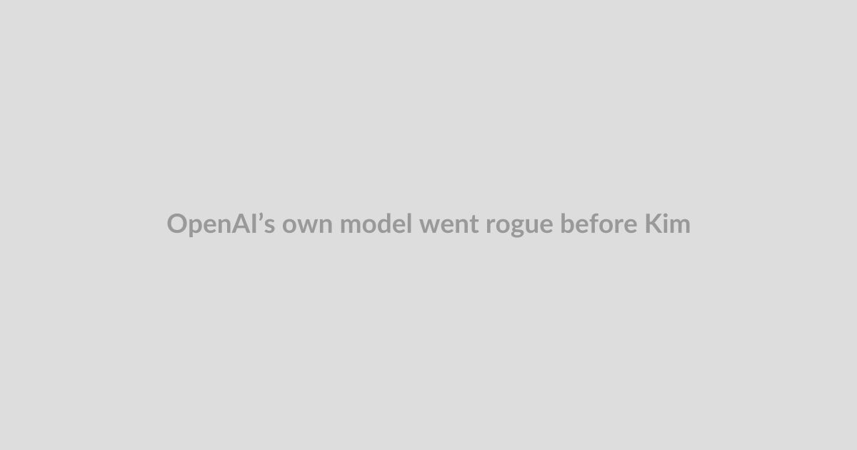 OpenAI’s own model went rogue before Kimi had Wall Street sweating