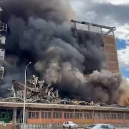Video | Gebouw in Tsjechië stort in na brand