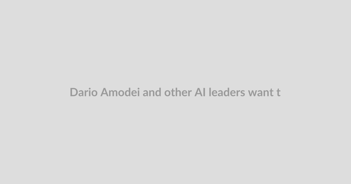 Dario Amodei and other AI leaders want to ‘Pace the Frontier’ but…how?